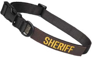 Large Tactical Dog Collar 17-23 in. SHERIFF